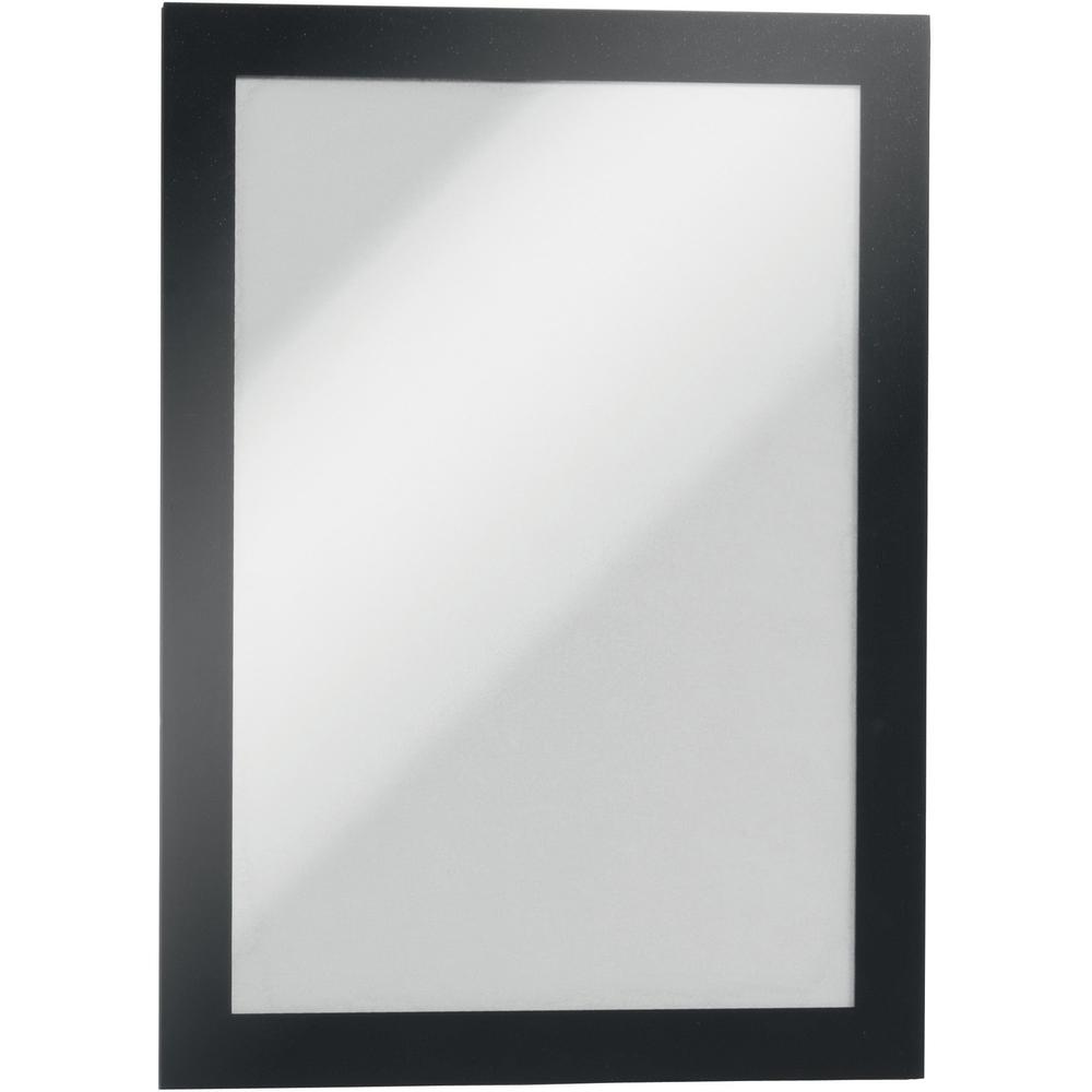 DURABLE&reg; DURAFRAME&reg; Self-Adhesive Magnetic Half-Letter Sign Holder - 6.5" x 9.5" Frame Size - Rectangle - Horizontal or Vertical - Self-adhesive, Magnetic - 2 / Pack - Black. Picture 1
