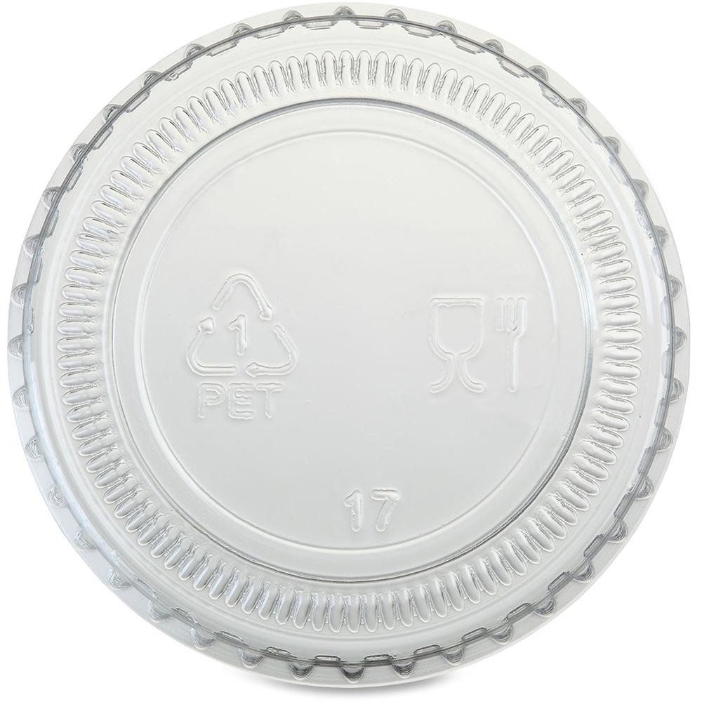 Genuine Joe Portion Cup Lid - Transparent, Clear - 50/Bag - 50 / Carton. Picture 1