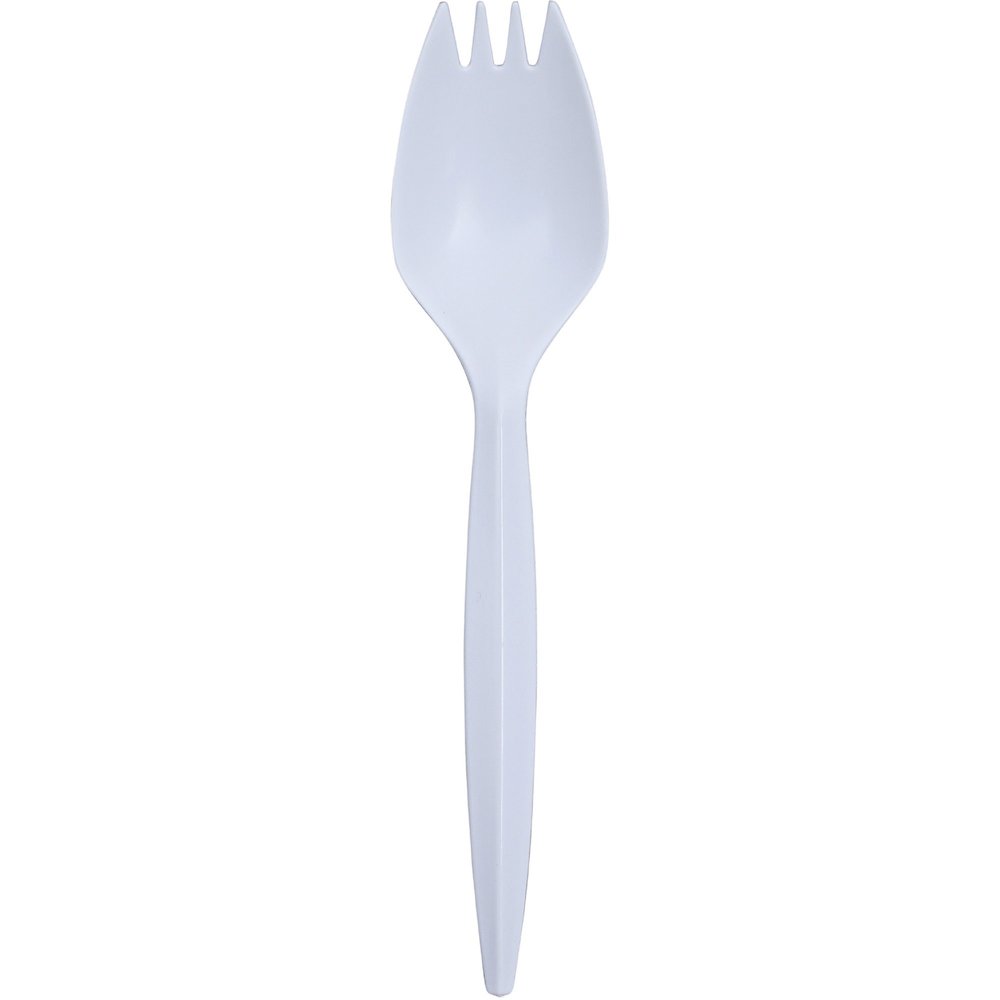 Genuine Joe Medium-Weight Spork - 1 Piece(s) - Spork - 1 x Spork - Disposable - Polypropylene - White - 1 Carton. Picture 1