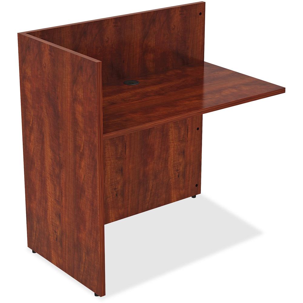 Lorell Essentials Series Reception Return - 41.5" Height x 42" Width x 24" Depth - Finish: Cherry Laminate - 1 Each. Picture 1
