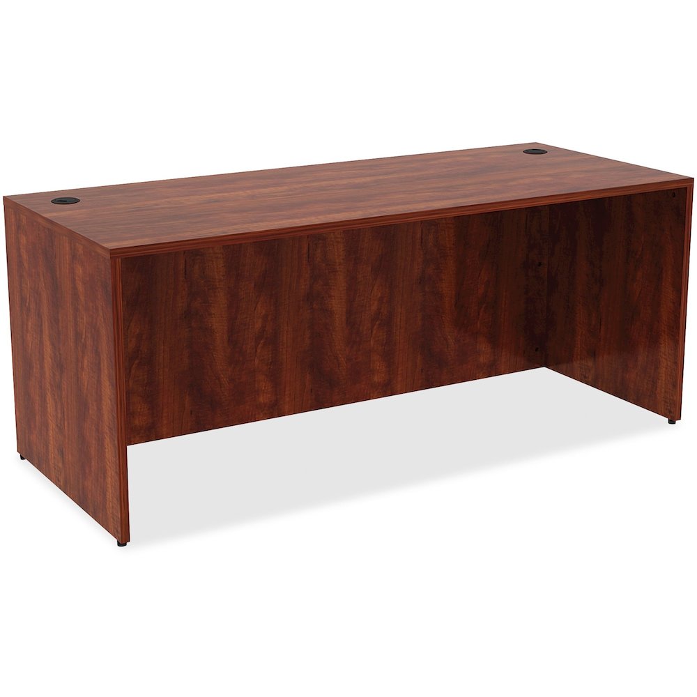 Lorell Essentials Series Rectangular Desk Shell - 29.5" Height x 70.9" Width x 29.5" Depth Desk - Material: Metal - Finish: Cherry Laminate - 1 Each. Picture 1