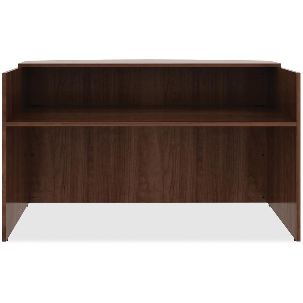 Lorell Essentials Series Front Reception Desk - 42.5" Height x 72" Width x 36" Depth - Material: Metal - Finish: Walnut, Laminate - 1 Each. Picture 1