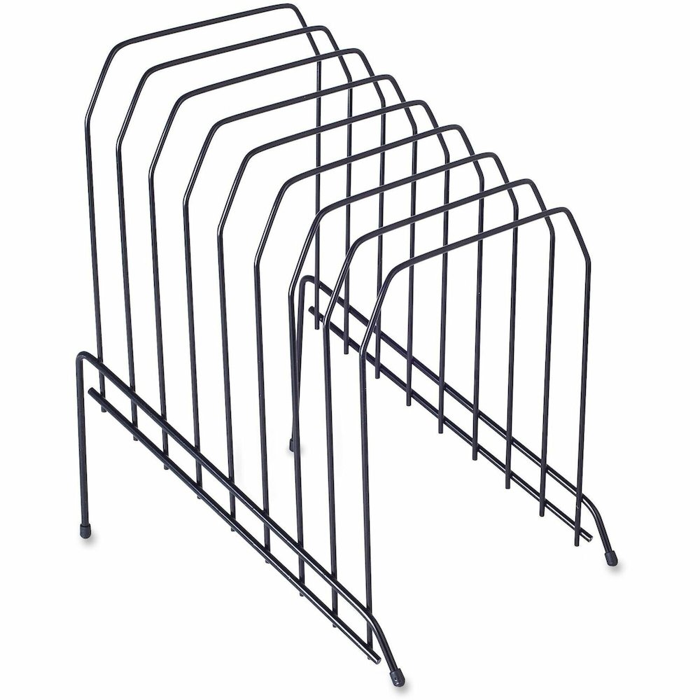 Lorell Wire File Sorter/Holder - 8 Divider(s) - Desktop - Rubber Feet - Powder Coated - Black - Wire - 1 Each. Picture 1