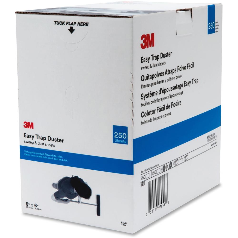 3M Easy Trap Duster - 8" Width x 6" Depth - Perforated, Disposable, Launderable, Disposable - White - 1 Carton. Picture 1
