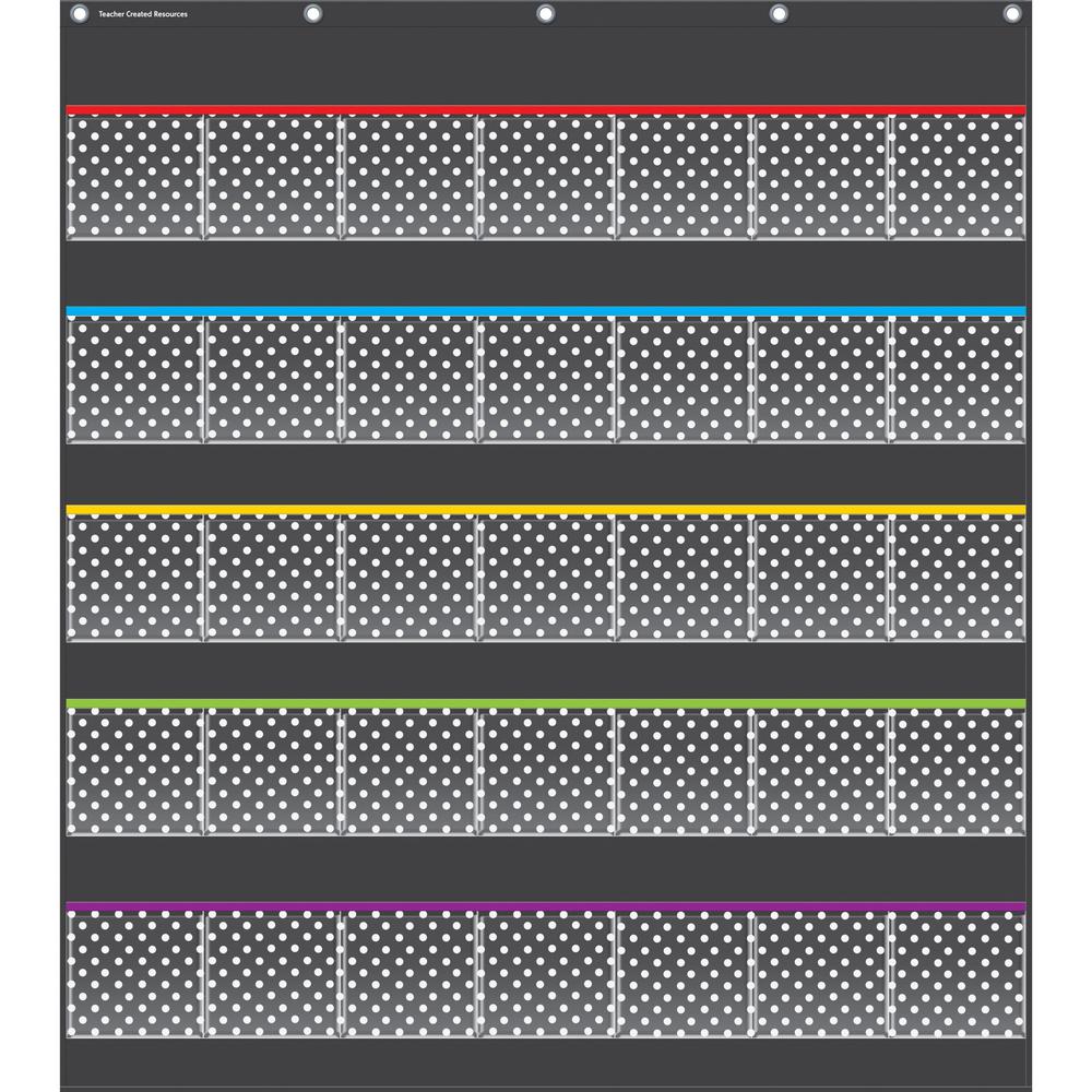 Teacher Created Resources Black Dots Storage Pocket Chart - Theme/Subject: Learning - Skill Learning: Chart - 1 Each. Picture 1