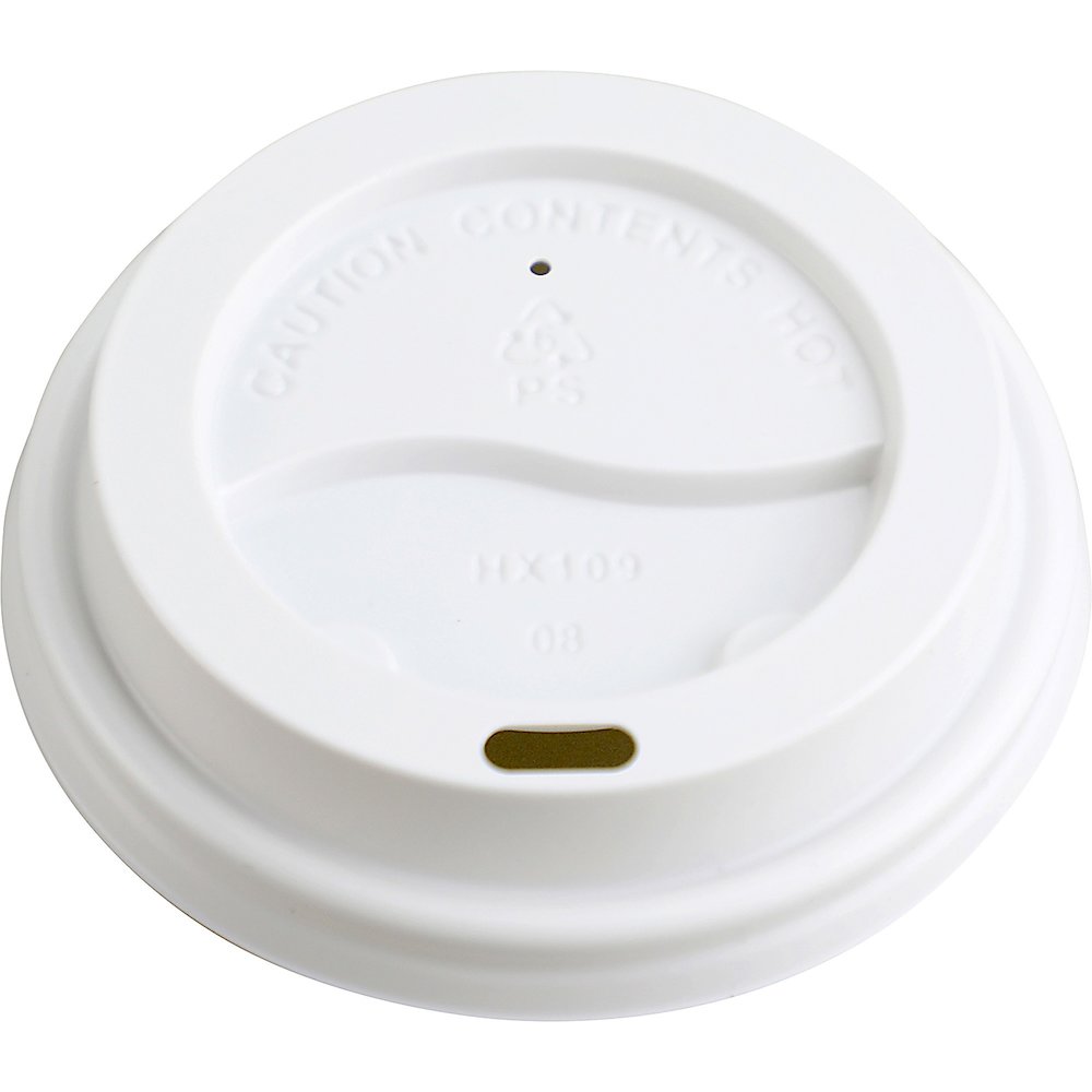 Genuine Joe Raised Siphole Hot Cup Lids - Round - White - 50/Pack - 20 / Carton. Picture 1