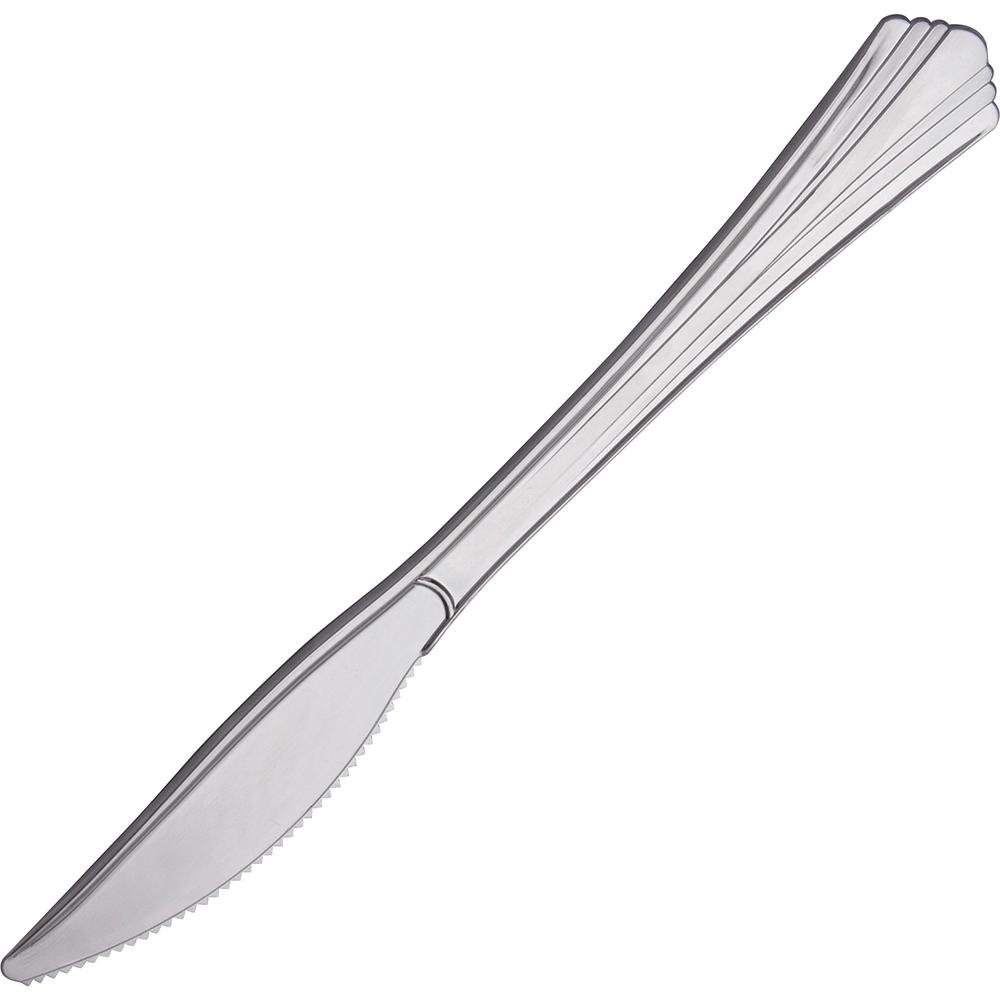 Reflections Plastic Knife - Knife - 1 x Knife - Breakroom - Disposable - Silver - 40/Pack - 15 / Carton. Picture 1
