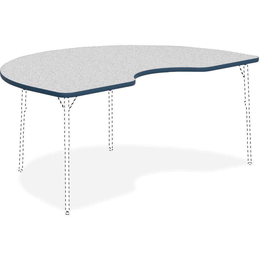 Lorell Classroom Activity Tabletop - Gray Nebula, High Pressure Laminate (HPL) Kidney-shaped Top - 72" Table Top Width x 48" Table Top Depth x 1.13" Table Top Thickness - Classroom - 1 Each. Picture 1