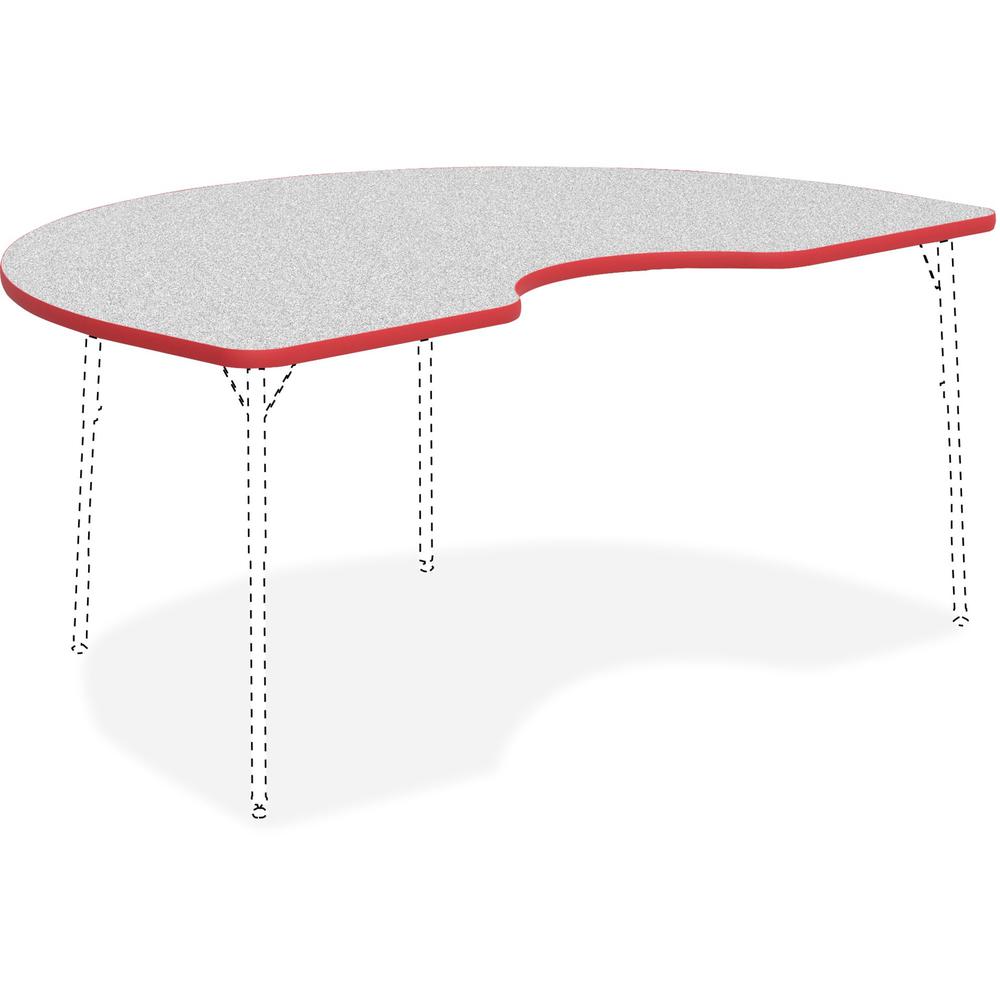 Lorell Classroom Activity Tabletop - Gray Nebula Kidney-shaped, High Pressure Laminate (HPL) Top - 72" Table Top Width x 48" Table Top Depth x 1.13" Table Top Thickness - Assembly Required - 1 Each. Picture 1