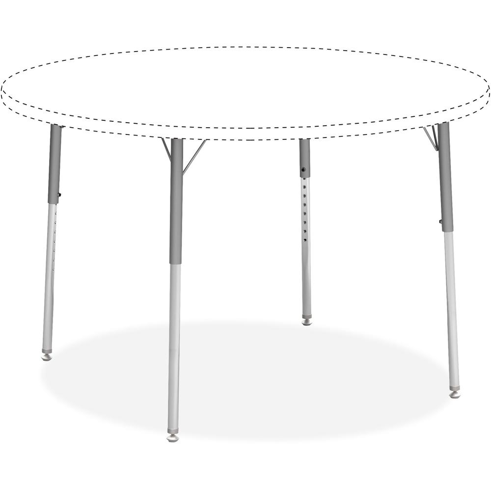 Lorell Activity Table Height-Adjustable Leg Kit - 22" to 30"H - 30" Length x 1.1" Diameter - Chrome, Silver Mist. Picture 1