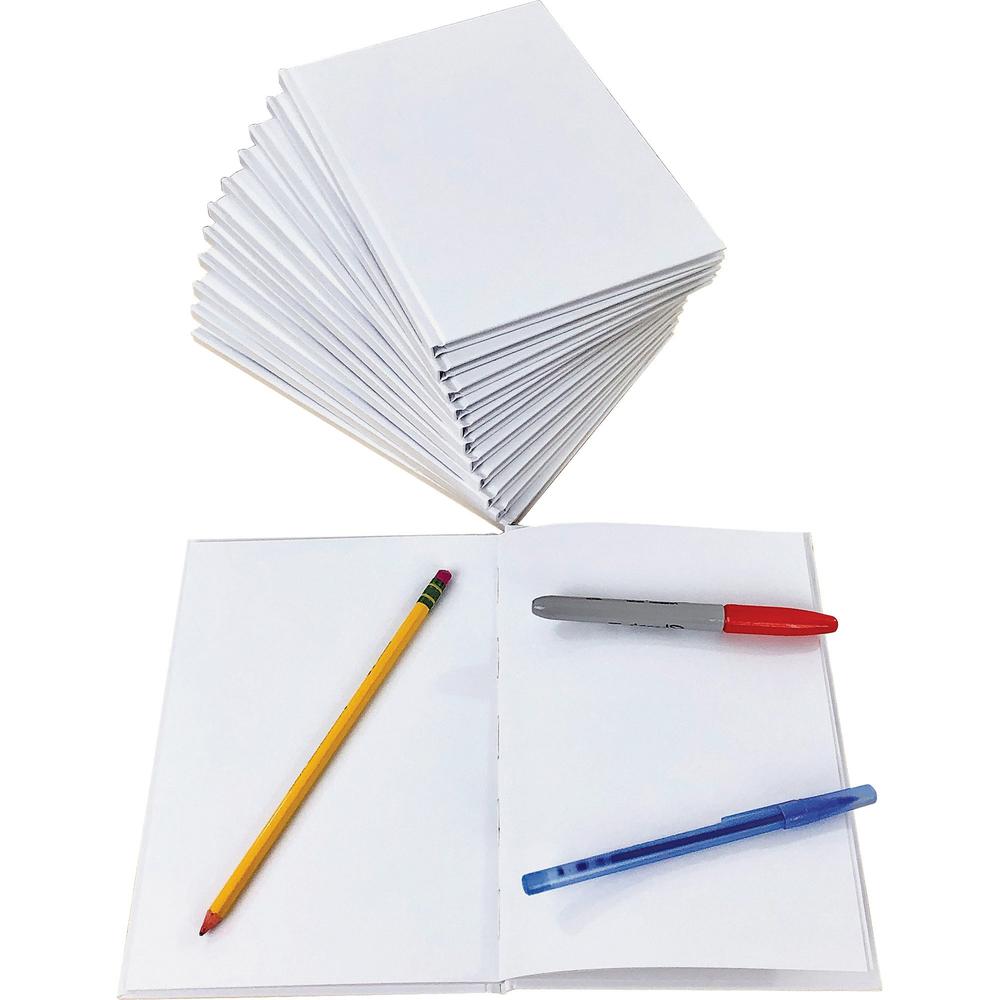 Ashley Hardcover Blank Book - 28 Pages - Plain - 6" x 8" Sheet Size - White Paper - Hard Cover, Durable - 12 / Bundle. Picture 1