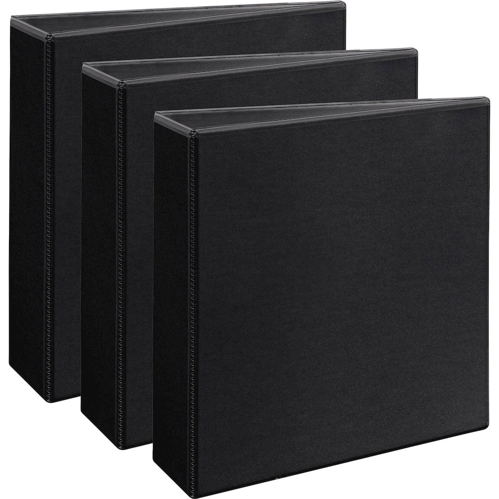 Avery&reg; Durable View Binders - EZD Rings - 3" Binder Capacity - Letter - 8 1/2" x 11" Sheet Size - 670 Sheet Capacity - 3 Ring - Fastener: D-Ring - Pocket: 4, Internal - Poly - Black - Recycled - E. Picture 1