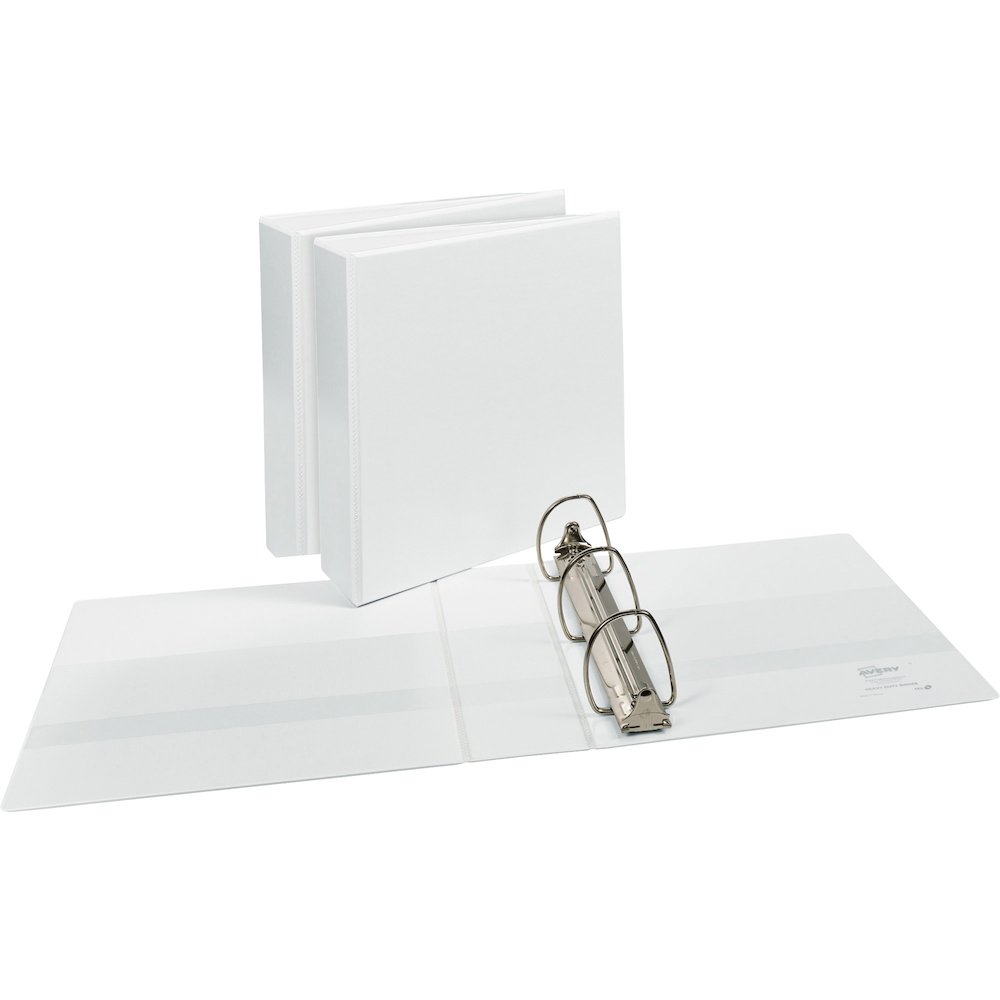 Avery&reg; Durable View Binders - EZD Rings - 3" Binder Capacity - Letter - 8 1/2" x 11" Sheet Size - 670 Sheet Capacity - 3 Ring - Fastener: D-Ring - Pocket: 4, Internal - Poly - White - Recycled - E. Picture 1