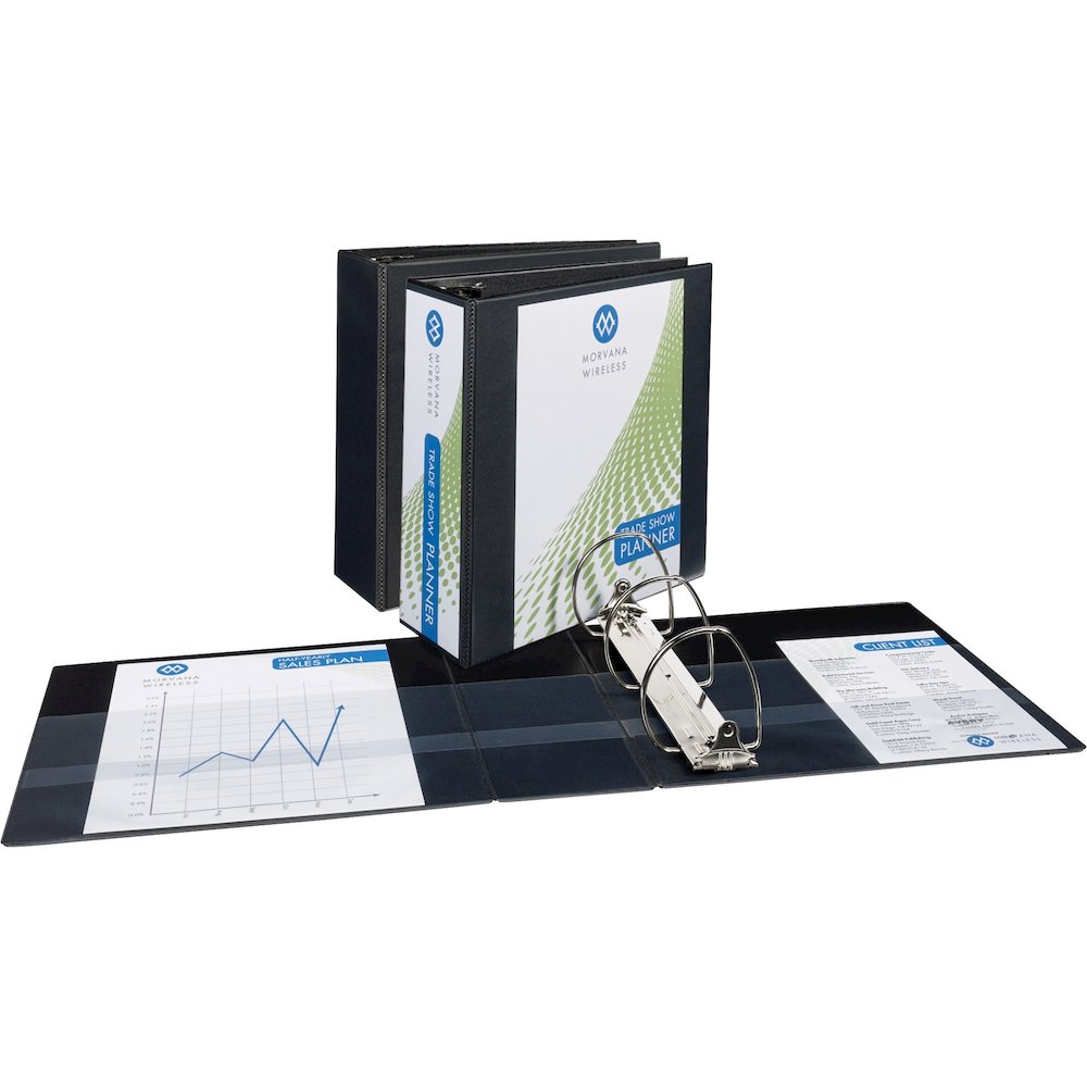 Avery&reg; Durable View Binders - EZD Rings - 4" Binder Capacity - Letter - 8 1/2" x 11" Sheet Size - 780 Sheet Capacity - 3 Ring - Fastener: D-Ring - Pocket: 4, Internal - Poly - Black - Recycled - E. Picture 1