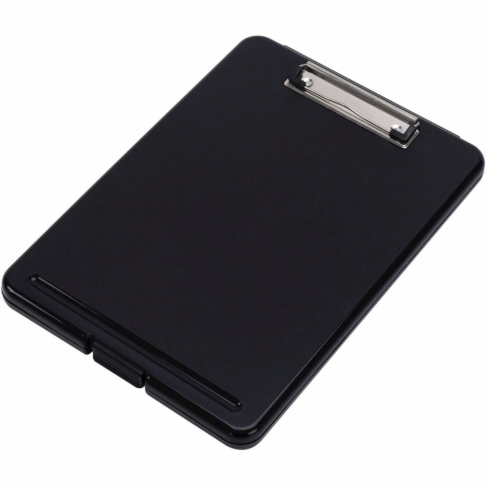 Business Source Storage Clipboard - 8 1/2" x 11" Sheet Size - Plastic - Black - 12 / Carton. Picture 1