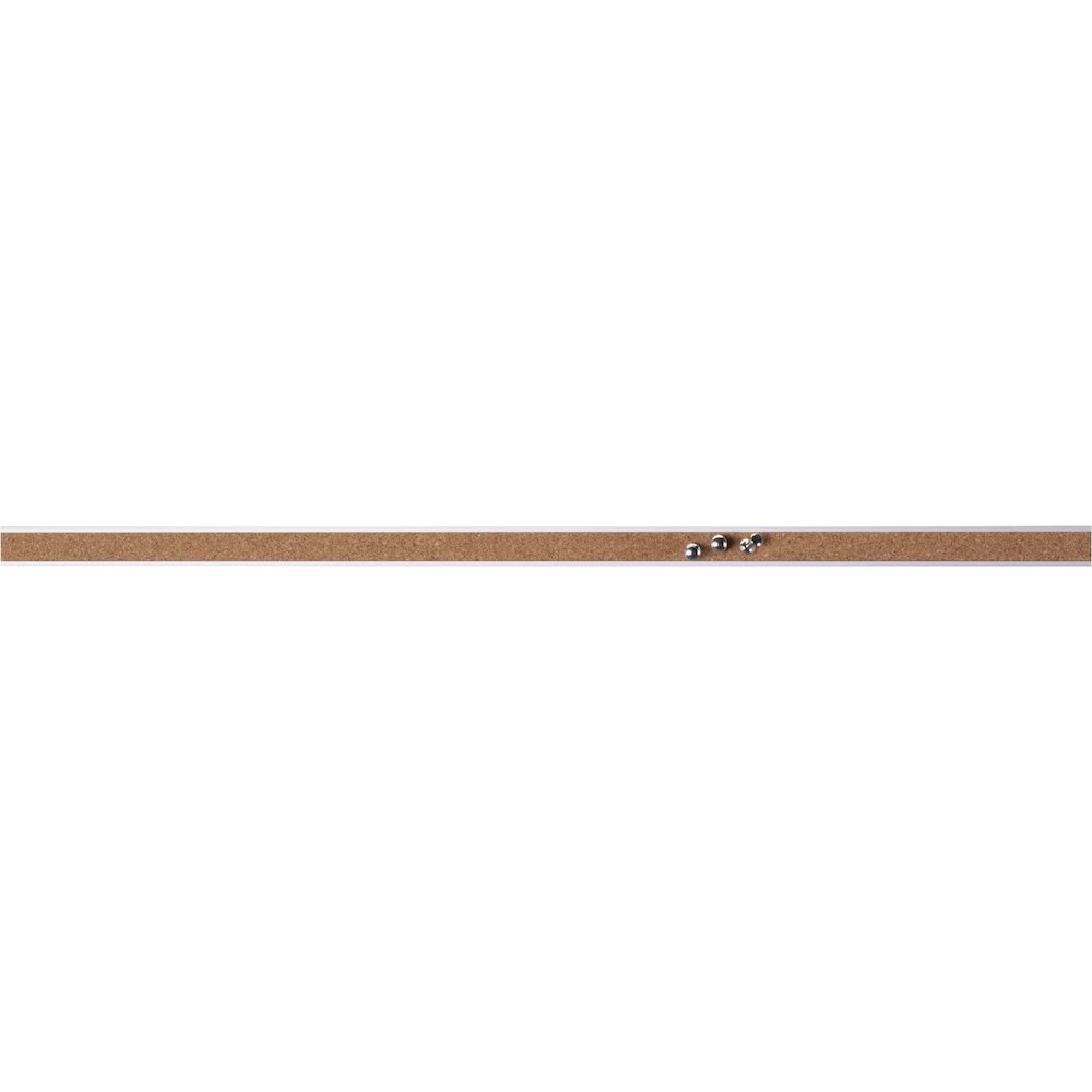 Lorell Cork Strip Bulletin Bars - 36" Board Width - Cork Surface - Self-healing, Fade Resistant, Self-sealing - Anodized Aluminum Frame - 3 / Bundle. Picture 1