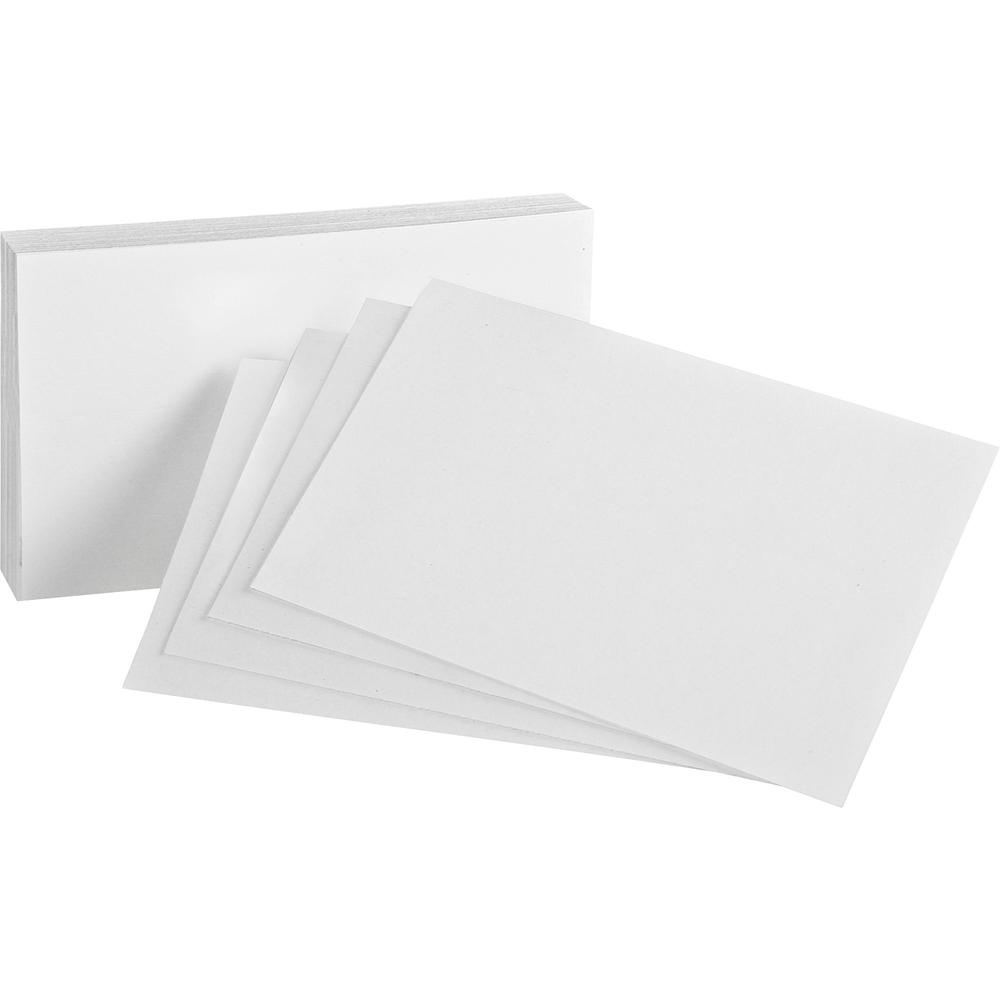 Oxford Plain Index Cards - 4" x 6" - 85 lb Basis Weight - Sustainable Forestry Initiative (SFI) - White - 100/Pack - 5 / Bundle. Picture 1