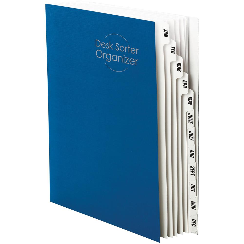 Smead Letter Recycled Organizer Folder - 8 1/2" x 11" - 12 Divider(s) - Blue - 35% Recycled - 1 Each. Picture 1