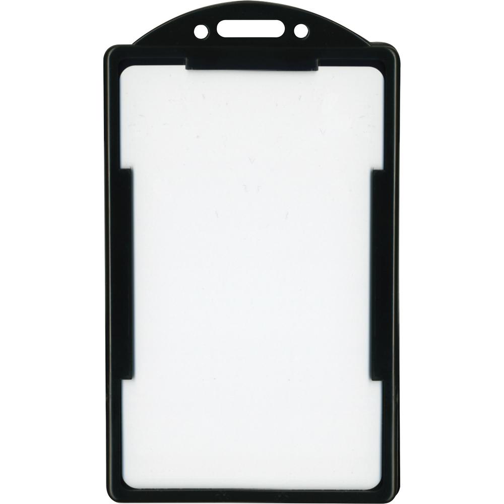 Advantus ID Card Holder - Support 2.13" x 3.38" Media - Vertical - 25 / Pack - Black. Picture 1