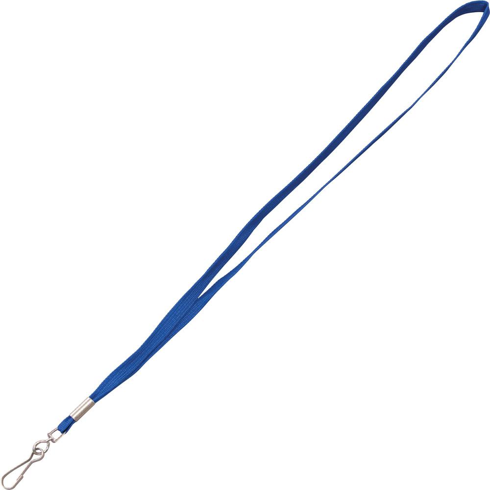Advantus Metal Clasp Lanyard - 100 / Box - 36" Length - Blue - Woven, Metal. Picture 1