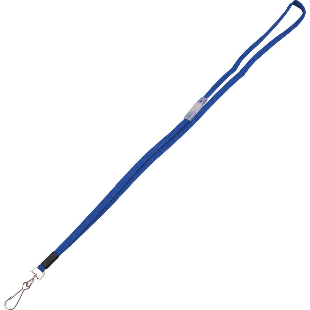 Advantus Metal Clasp Flat Breakaway Lanyard - 36" Length - Blue - Metal - 24 / Box. Picture 1
