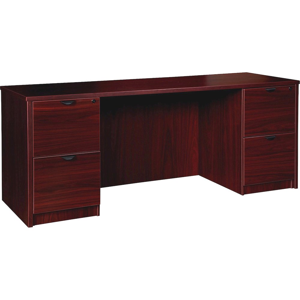 Lorell Prominence 2.0 Double-Pedestal Credenza - 29" Height x 72" Width x 24" Depth, 1" Thickness Top - Total Drawer(s): 2 - Double Pedestal on Left/Right Side - Band Edge - Material: Particleboard - . Picture 1