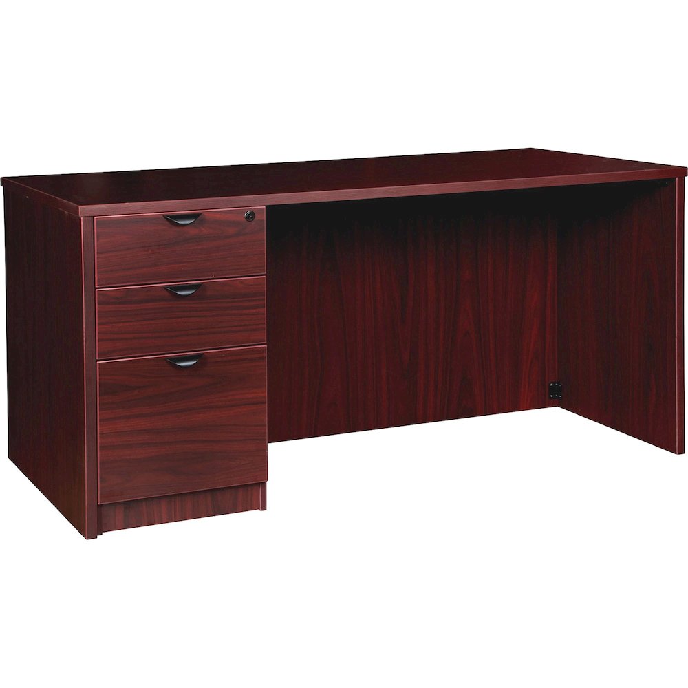 Lorell Prominence 2.0 Left-Pedestal Desk - Rectangle - 1" Thickness Top, 29" Height x 60" Width x 30" Depth - Total Drawer(s): 3 - Single Pedestal on Left Side - Band Edge - Material: Particleboard - . Picture 1