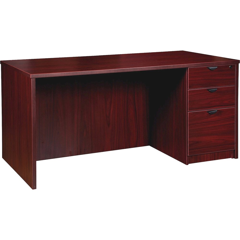 Lorell Prominence 2.0 Right-Pedestal Desk - Rectangle - 1" Thickness Top, 29" Height x 60" Width x 30" Depth - Total Drawer(s): 3 - Single Pedestal on Right Side - Band Edge - Material: Particleboard . Picture 1