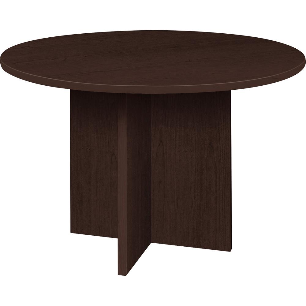 Lorell Prominence 2.0 Round Laminate Conference Table - 29" x 42" , 1" Top, 0.1" Edge - Material: Thermofused Melamine (TFM), Particleboard - Impact Resistant. Picture 1