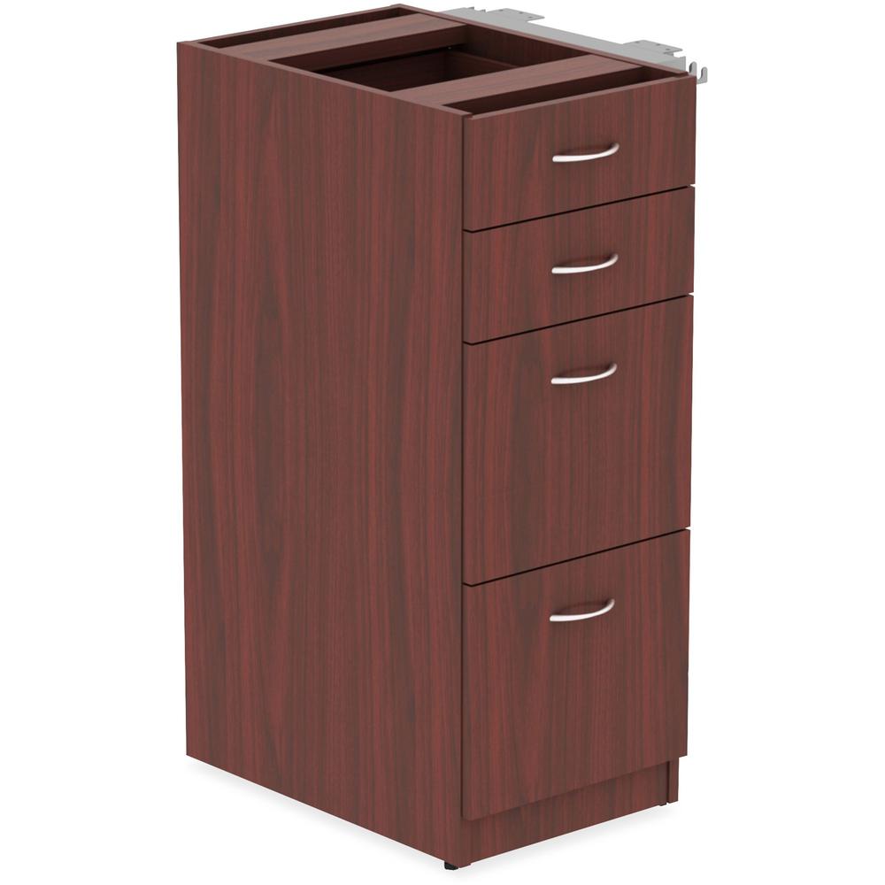 Lorell Relevance Series 4-Drawer File Cabinet - 40.4" Height x 15.5" Width x 23.6" Depth - Total Drawer(s): 4 - Finish: Mahogany, Laminate - 1 Each. Picture 1