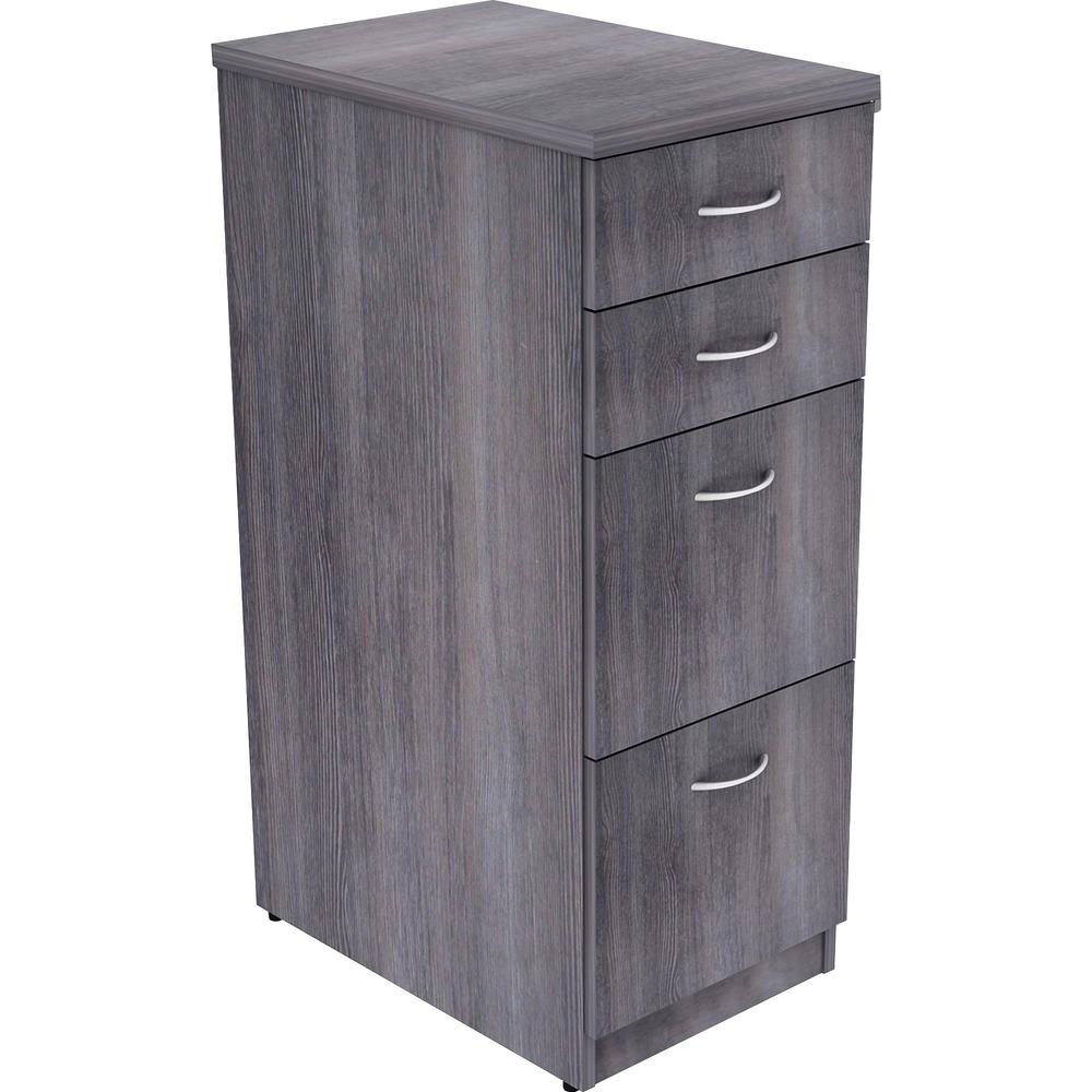 Lorell Relevance Series 4-Drawer File Cabinet - 40.4" Height x 15.5" Width x 23.6" Depth - Total Drawer(s): 4 - Finish: Charcoal, Laminate - Durable, Adjustable Leveler - For Office - 1 Each. Picture 1