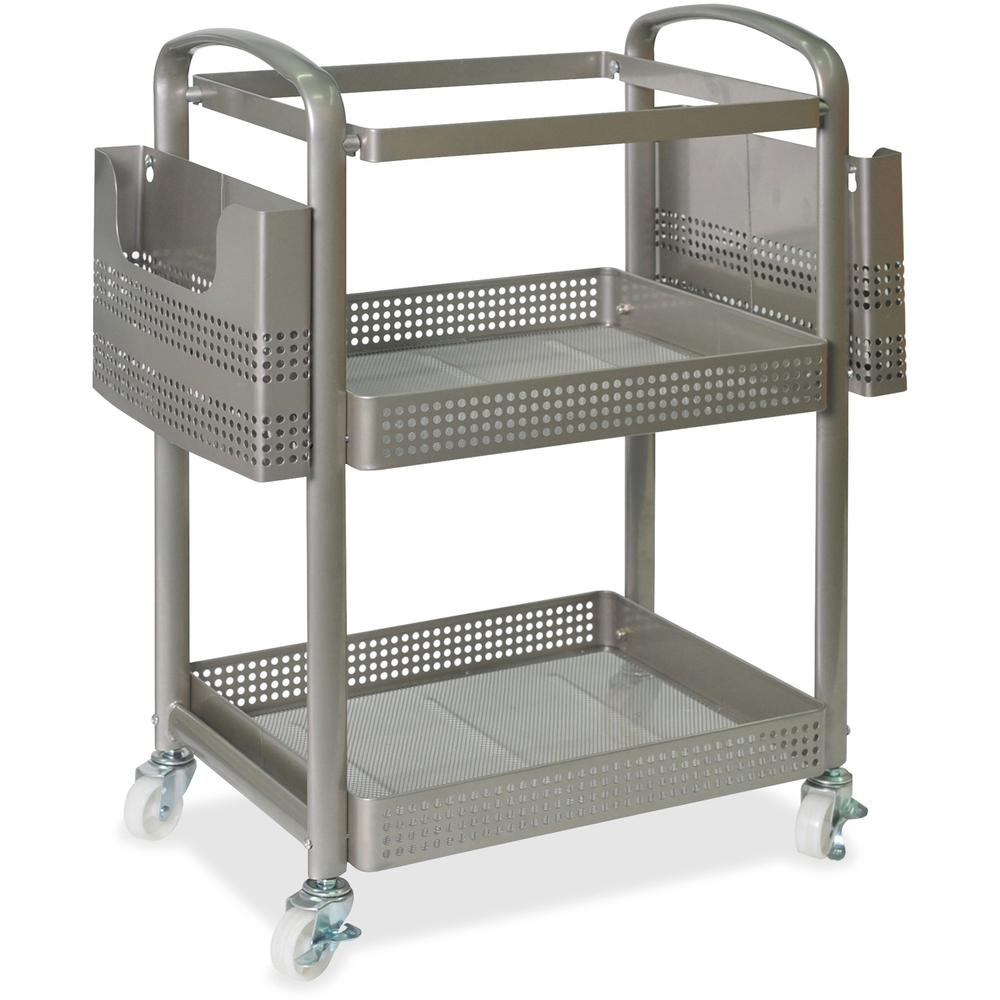 Lorell Mobile File Cart - 12.50" Length x 22.40" Width x 25.25" Height - Metal Frame - Champagne Gold - 1 Each. Picture 1