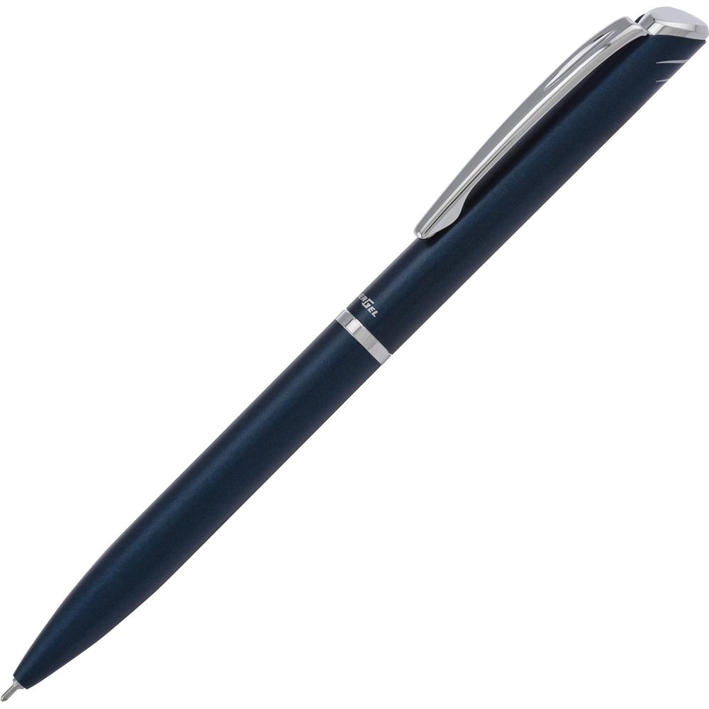 Pentel Style Liquid Gel Pen - 0.7 mm Pen Point Size - Refillable - Retractable - Black Gel-based Ink - Blue Metal Barrel - 1 Each. Picture 1