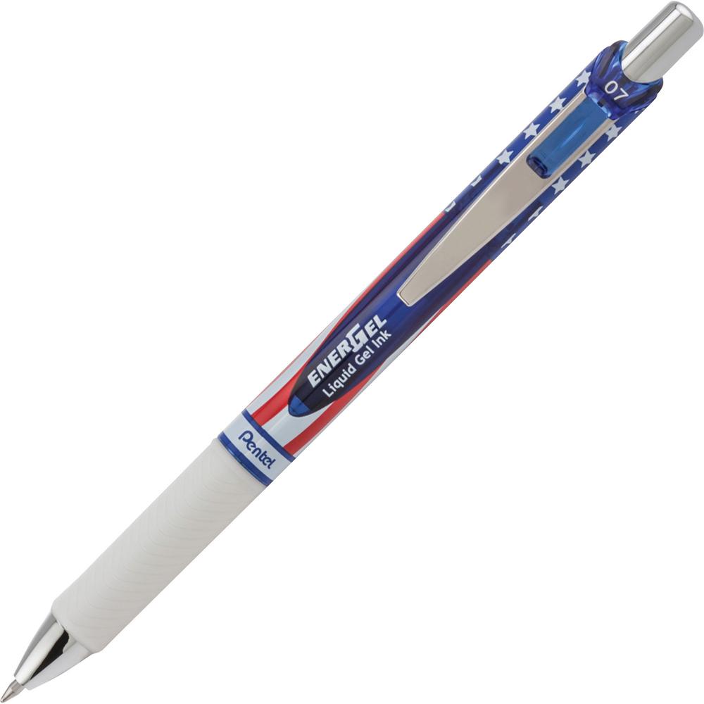 EnerGel EnerGel Stars & Stripes Liquid Gel Pen - 0.7 mm Pen Point Size - Refillable - Retractable - Black - 1 Each. Picture 1