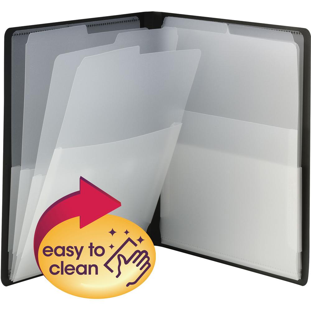Smead Organized Up Letter Organizer Folder - 8 1/2" x 11" - 50 Sheet Capacity - 8 Pocket(s) - Black - 1 Each. Picture 1