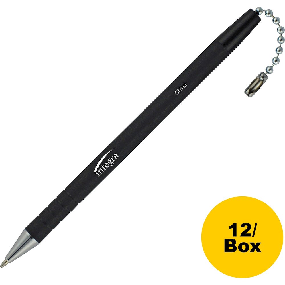Integra Antimicrobial Replacement Counter Pen - Black Ink - Rubber Barrel - 12 / Box. Picture 1