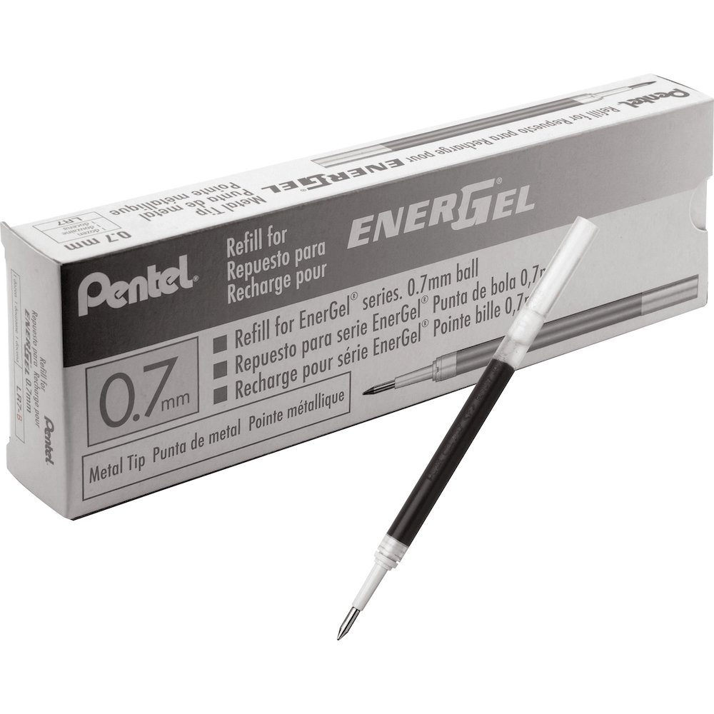 EnerGel Liquid Gel Pen Refill - 0.70 mm - Black Ink - Smudge Proof, Quick-drying Ink, Glob-free - 12 / Box. Picture 1