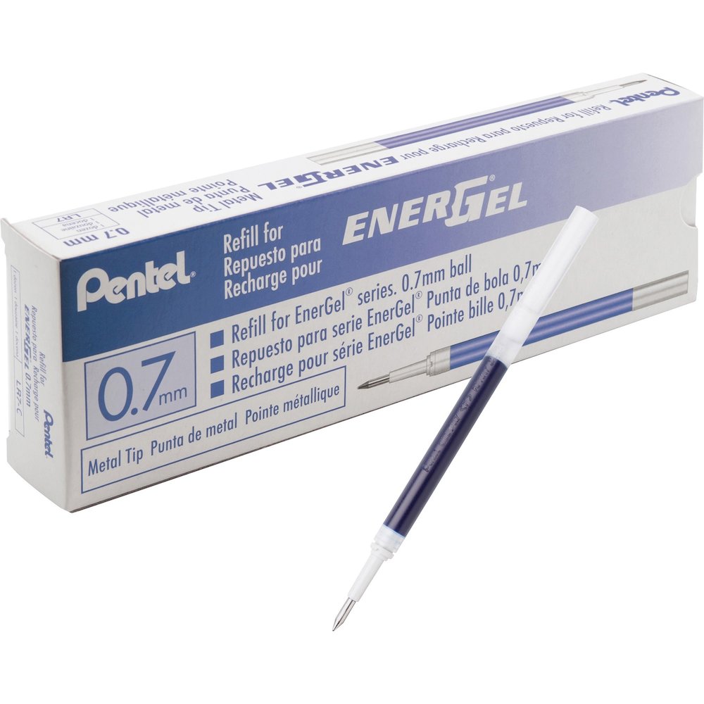 EnerGel Liquid Gel Pen Refill - 0.70 mm - Blue Ink - Smudge Proof, Quick-drying Ink, Glob-free, Smooth Writing - 12 / Box. Picture 1