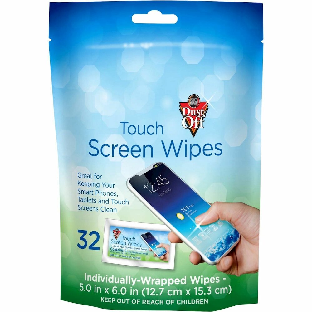 Dust-Off Electronics Screen Wipes - DTSW32 - For Multipurpose - BluePouch - 32 / Pack. Picture 1