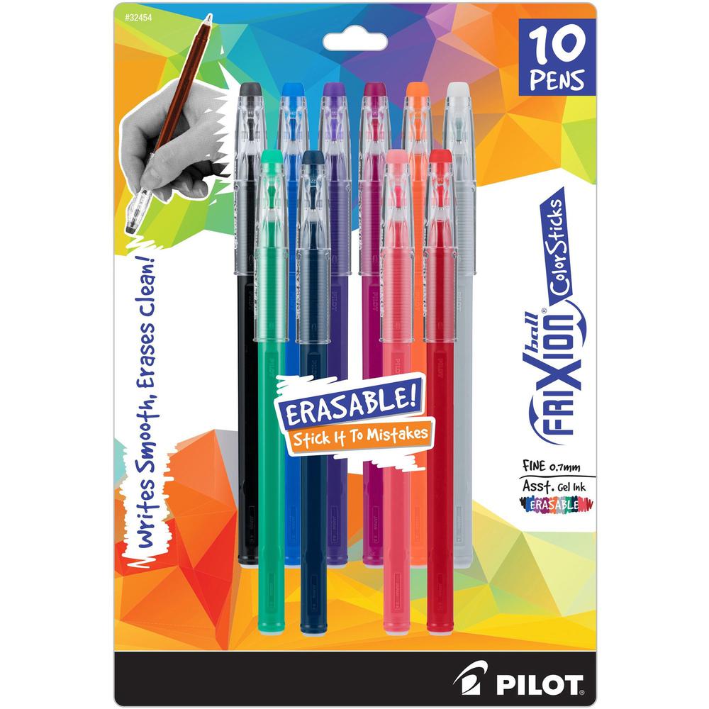 Pilot Gel Ink Pens - Erasable - Assorted Ink - Gel-based - Writing, Document - 10 / Pack. Picture 1