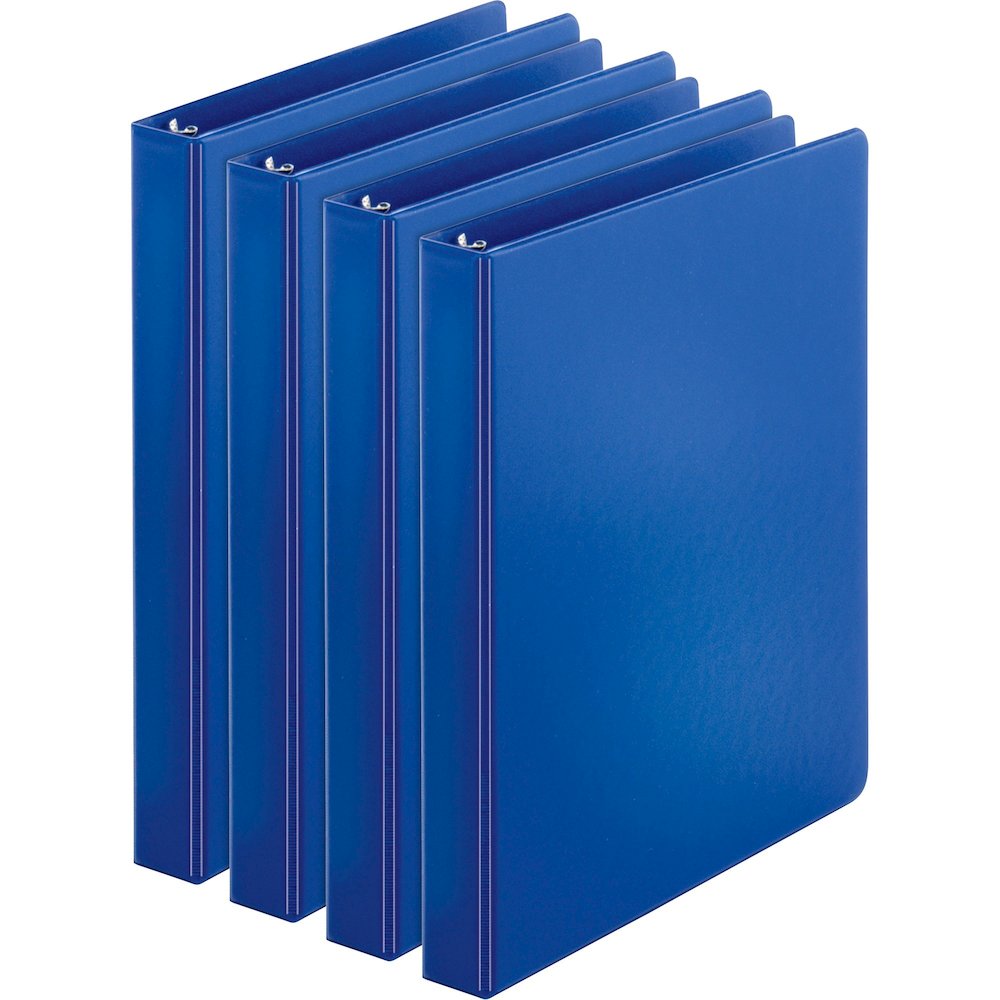 Business Source Basic Round Ring Binder - 1" Binder Capacity - Letter - 8 1/2" x 11" Sheet Size - 225 Sheet Capacity - 3 Ring - Fastener: Round Ring - Pocket: Inside Front & Back - Chipboard, Polyprop. Picture 1