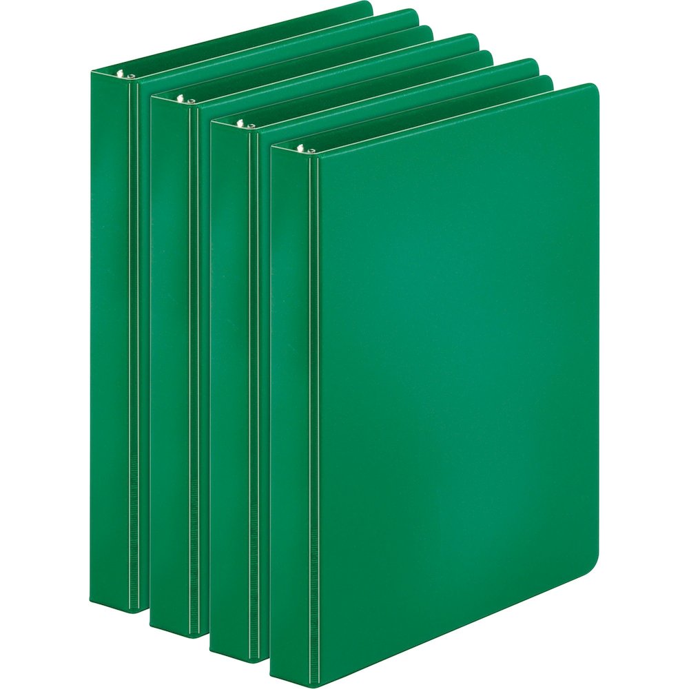 Business Source Basic Round Ring Binders - 1" Binder Capacity - Letter - 8 1/2" x 11" Sheet Size - 225 Sheet Capacity - 3 Ring - Fastener: Round Ring - Pocket: Inside Front & Back - Chipboard, Polypro. Picture 1