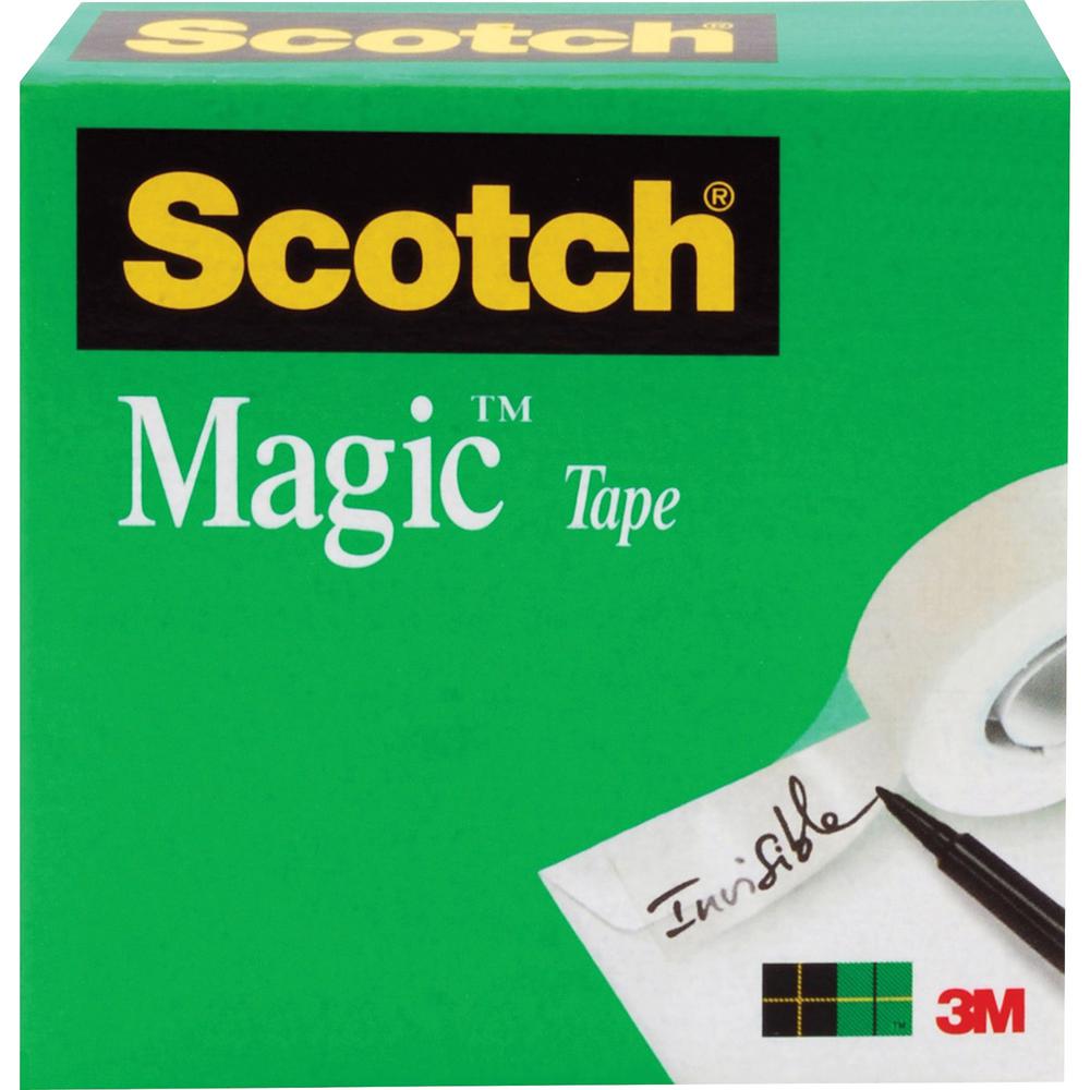 Scotch Invisible Magic Tape - 72 yd Length x 1" Width - 3" Core - Matte - Clear - Split Resistant, Tear Resistant - For Mending, Splicing - 12 / Pack. Picture 1