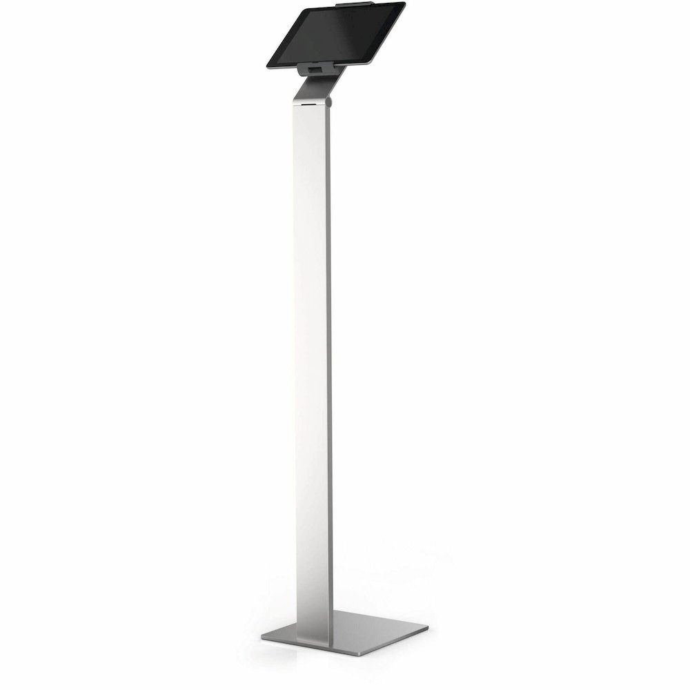 DURABLE Tablet Holder Floor - 47.8" Height x 10.6" Width x 10.6" Depth - Steel, Acrylonitrile Butadiene Styrene (ABS), Aluminum - Silver - Flexible, Floor Standing, Locking Mechanism, Adjustable Arm, . Picture 1