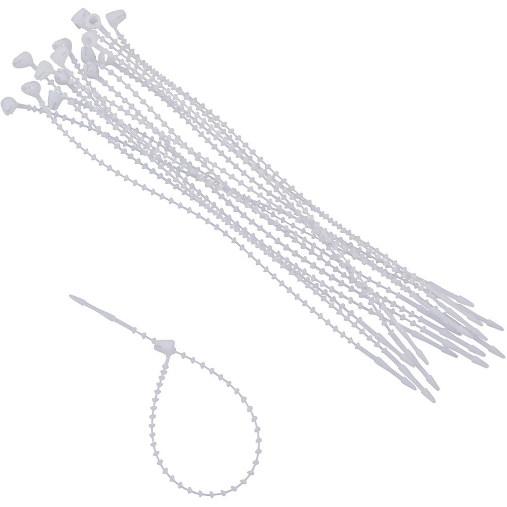 Advantus Beaded Cable Ties - Cable Tie - White - 250 - 0.25" Length. Picture 1