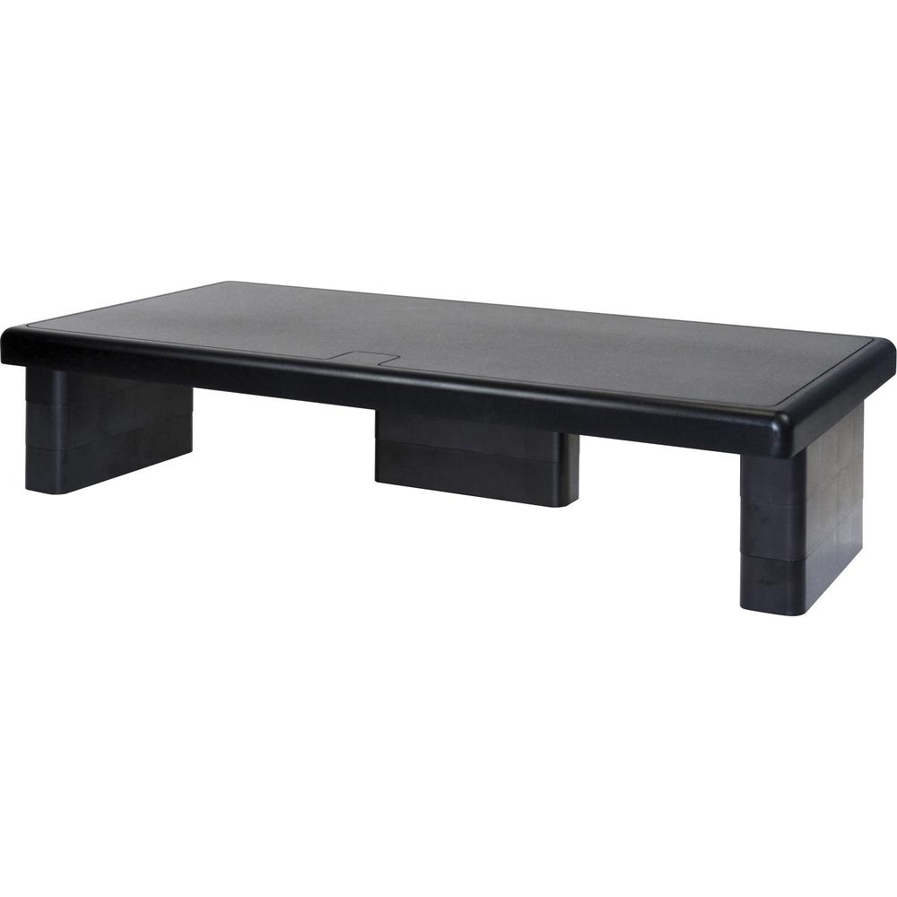 DAC Stax Ergonomic Height Adjustable Ultra Wide Monitor Stand - 66 lb Load Capacity - 4.8" Height x 22" Width x 10.5" Depth - Plastic - Black - TAA Compliant. Picture 1