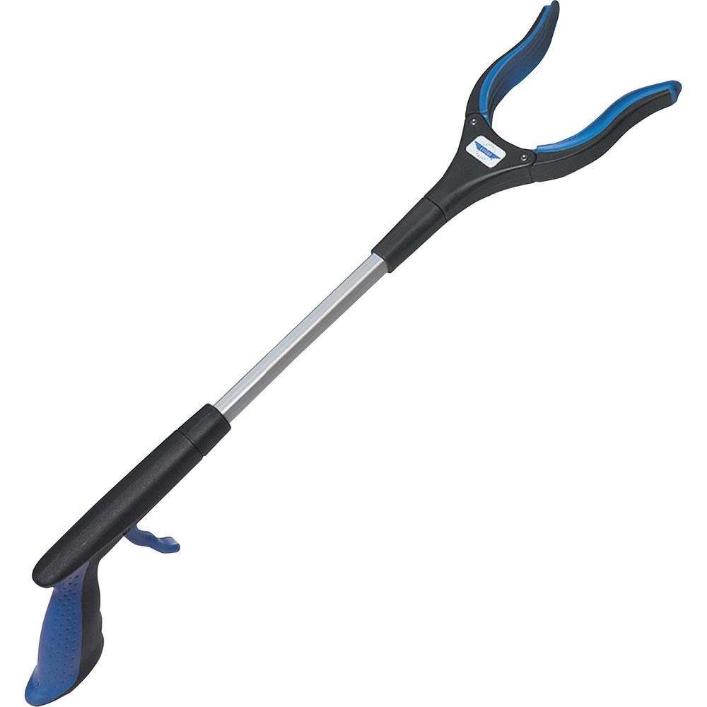 Ettore Grip 'n Grab Multipurpose Pickup Tool - 16" Reach - Articulating Head, Rust Proof, Comfortable Handle, Lightweight - Rubber, Aluminum, Plastic - Blue - 1 Each. Picture 1