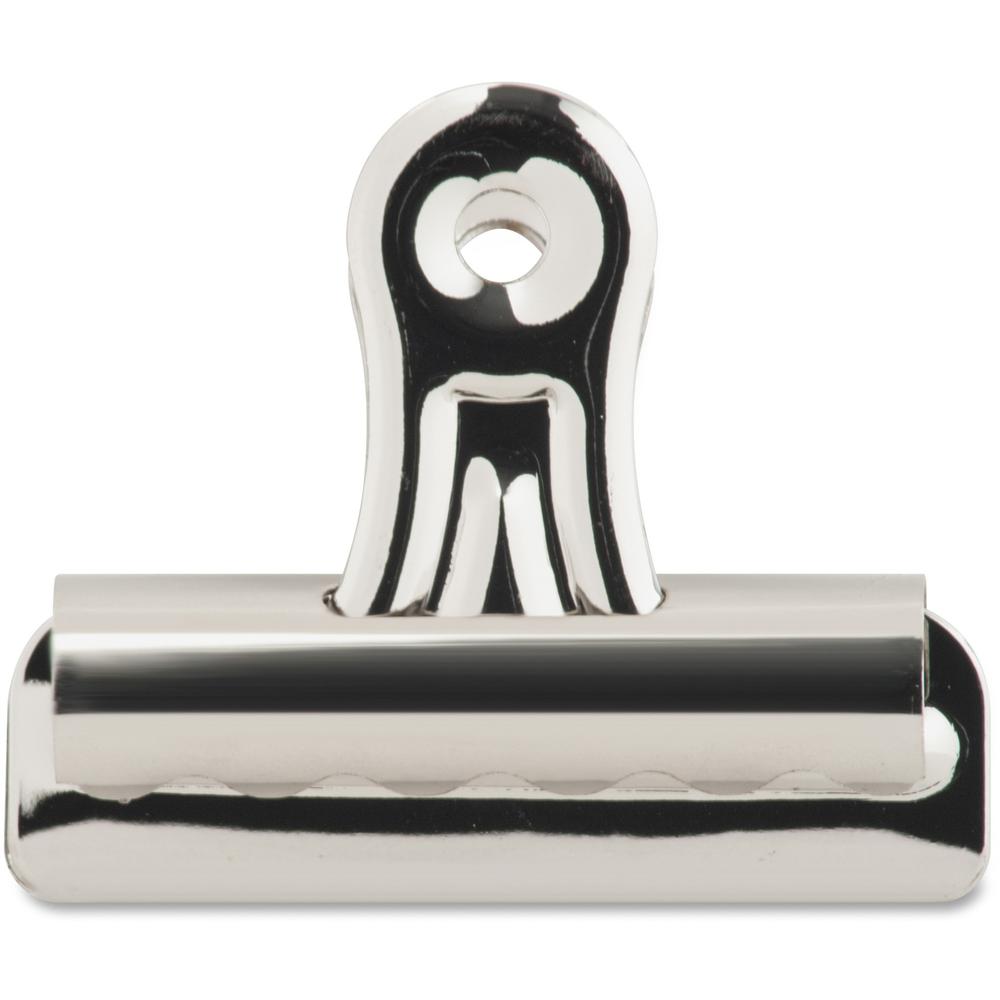 Business Source Bulldog Grip Clips - No. 2 - 2.3" Width - for Paper - Heavy Duty - Silver - 36 / Box. Picture 1