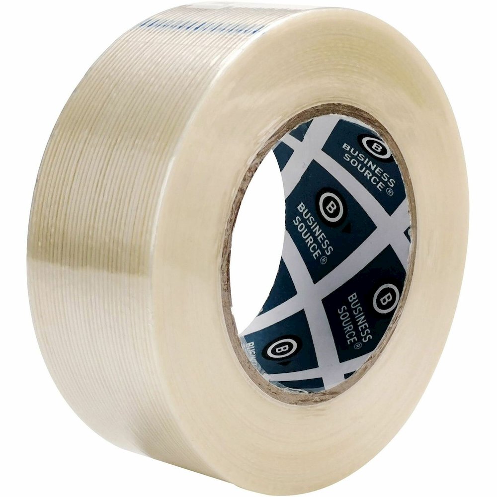 Business Source Filament Tape - 60 yd Length x 2" Width - 3" Core - White - Fiberglass Filament - For Reinforcing - 1 Roll. Picture 1