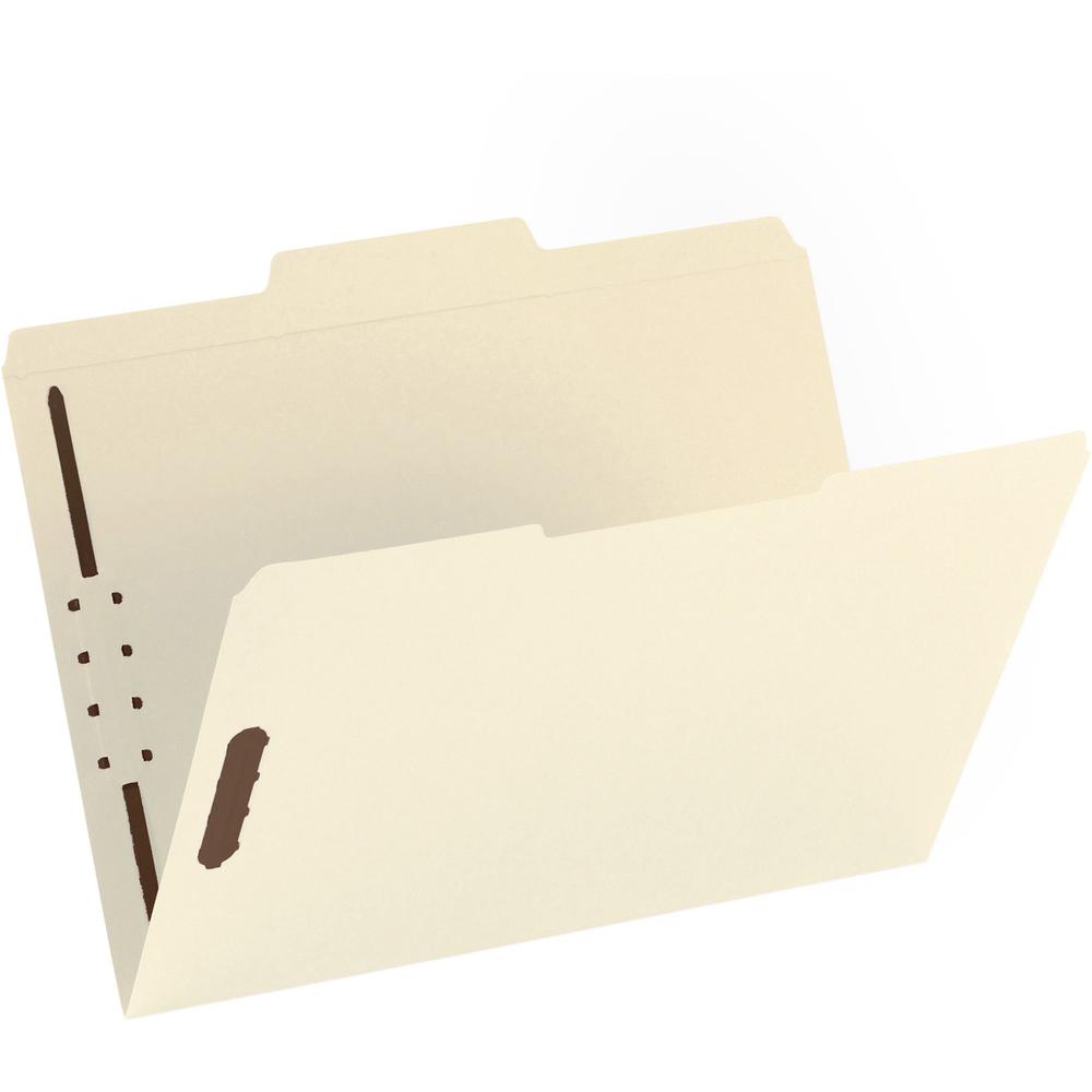 Business Source 1/3 Tab Cut Letter Recycled Fastener Folder - 8 1/2" x 11" - 2 Fastener - 10% Recycled - 50 / Box. Picture 1